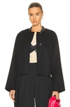 Loewe Cropped Button Jacket In Black