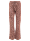 Monrow Marled Wide-leg Lounge Pants In Pomegranate