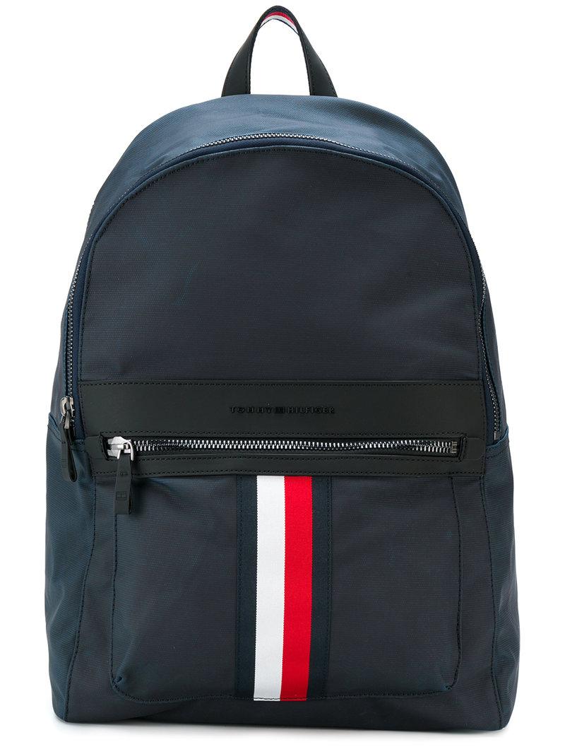 Tommy Hilfiger Logo Stripe Backpack | ModeSens