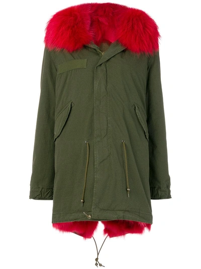 Mr & Mrs Italy Trimmed Hood Midi Parka In Green