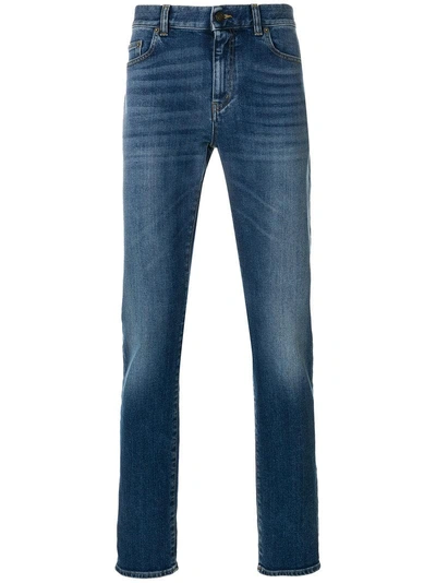 Saint Laurent Straight Leg Jeans In Blue