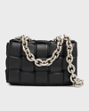 Bottega Veneta The Chain Cassette Padded Leather Shoulder Bag In Black
