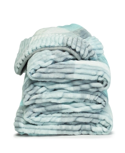 Clara Clark Ultra Plush Raschel Mink Blanket, Twin/full Bedding In Blue Plaid