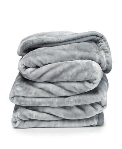 Clara Clark Ultra Plush Raschel Mink Blanket, Twin/full Bedding In Light Gray