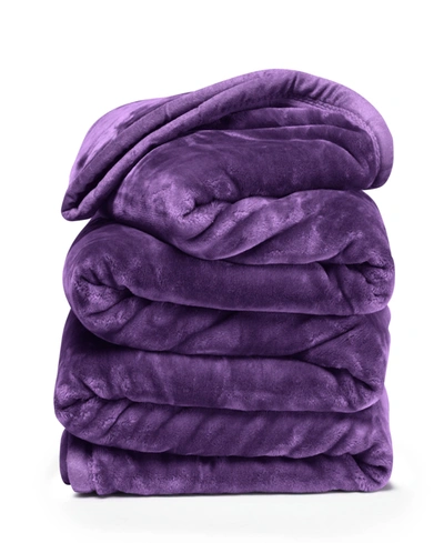 Clara Clark Ultra Plush Raschel Mink Blanket, Queen/king Bedding In Eggplant Purple