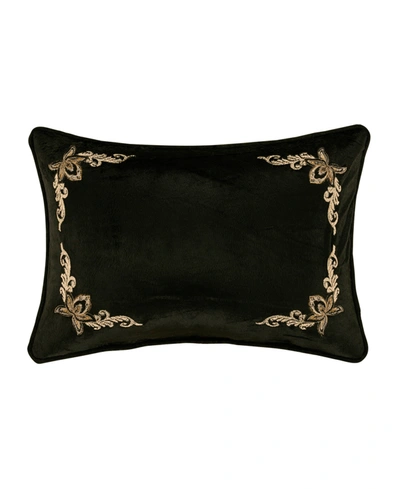 Royal Court Montecito Decorative Pillow, 13" X 19" Bedding In Black