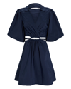 Jonathan Simkhai Aulora Cut-out Poplin Mini Dress In Navy