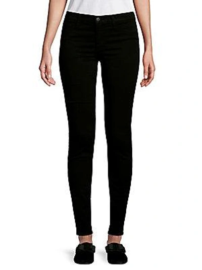 J Brand Mid-rise Skinny Pants In Black