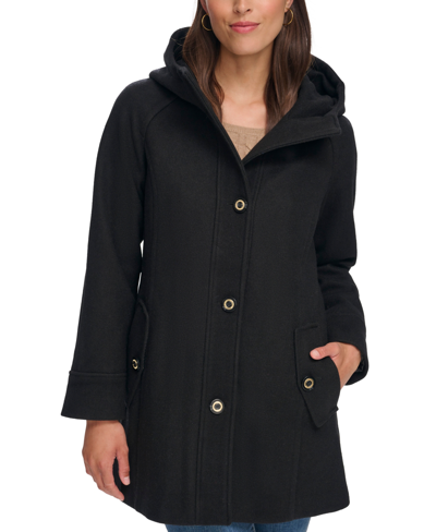 Tommy Hilfiger Women's Hooded Toggle Walker Coat, Created For Macy's In Black