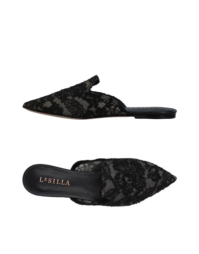 Le Silla Mules In Black