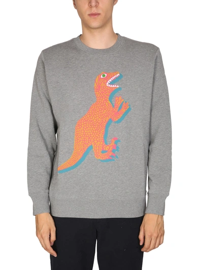 Ps By Paul Smith Gray Dino Print Sweatshirt In Grey