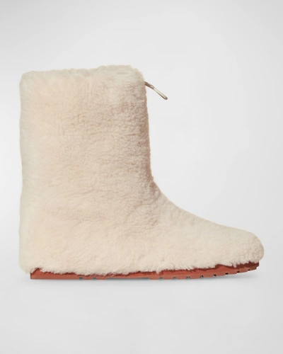 Loro Piana Quinn Shearling Winter Ankle Boots In Dried Oregano