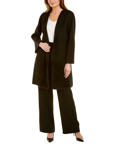 Lafayette 148 Cashmere Cardigan Coat In Black