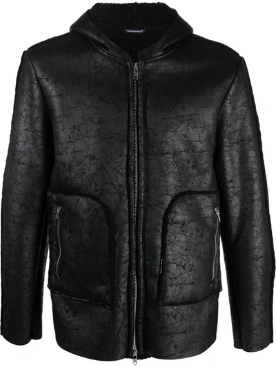 Daniele Alessandrini Zip-up Hooded Jacket In Black