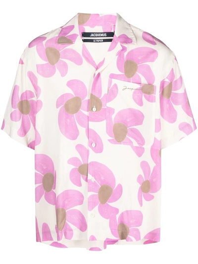 Jacquemus La Chemise Jean Floral Print Shirt - Men's - Viscose In Multicolor