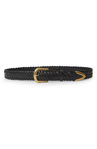 B-low The Belt Tiana Woven Leather Belt In Black Brass