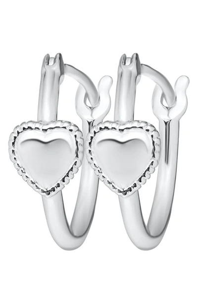 Mignonette Babies' Sterling Silver Heart Hoop Earrings