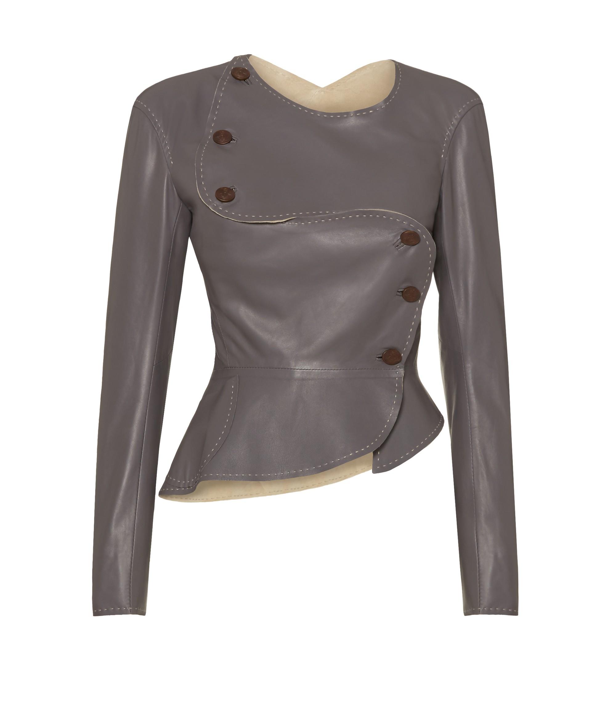 Vivienne Westwood Grey Leather Jacket | ModeSens