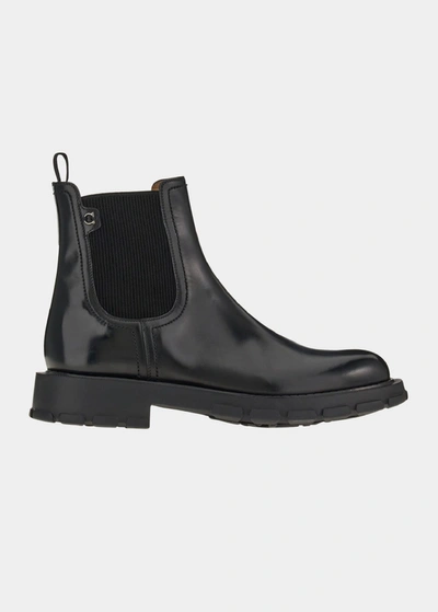 Salvatore Ferragamo Black Iago Leather Chelsea Boots