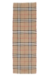 Burberry Giant Check Wool And Silk Blend Scarf In Beige