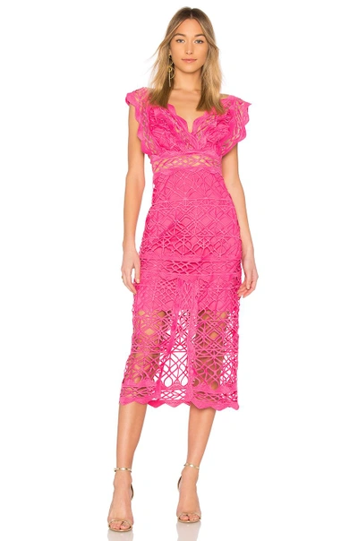 Thurley Coney Island Midi Dress In Fuchsia