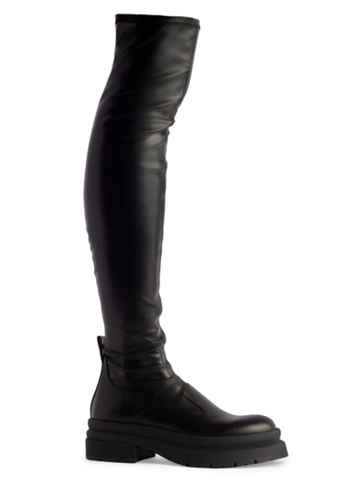 Jw Anderson Leather Over-the-knee Legging Boots In Black