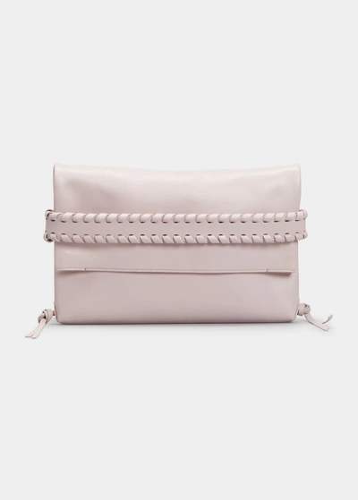 Chloé Mony Fold-over Flap Lambskin Clutch Bag In Misty Lavender