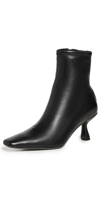 Loeffler Randall Thandy Curved Heel Ankle Boots Black 12