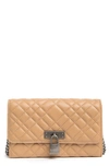 Kurt Geiger Brixton Quilted Chain Wallet In Camel