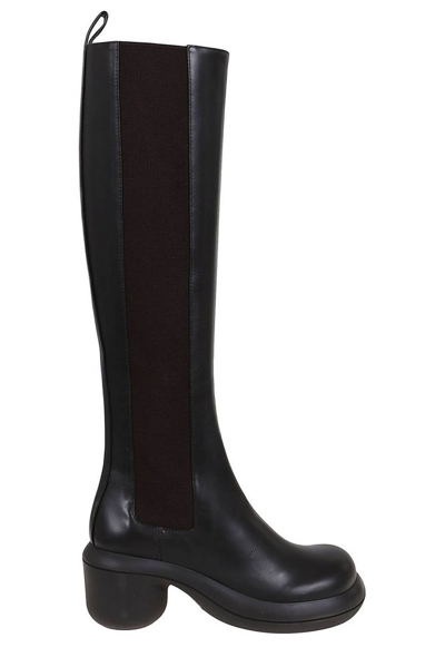 Jil Sander Leather Knee-high Chelsea Boots In Black