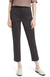 Wit & Wisdom Crosshatch High Waist Ankle Straight Leg Ponte Pants In Charcoal Brown Olive