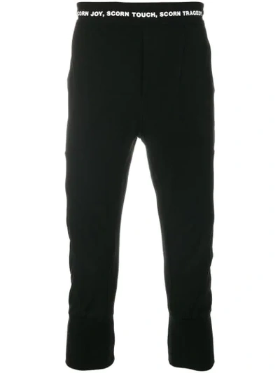 Niløs Embellished Waistband Cropped Track Pants In Black