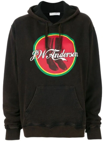 Jw Anderson Cola Boots Hoodie In Brown