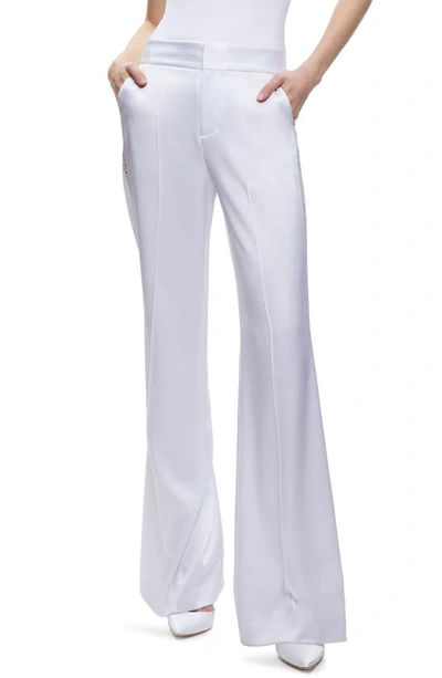 Alice And Olivia Dylan High Waisted Fitted Pant In White