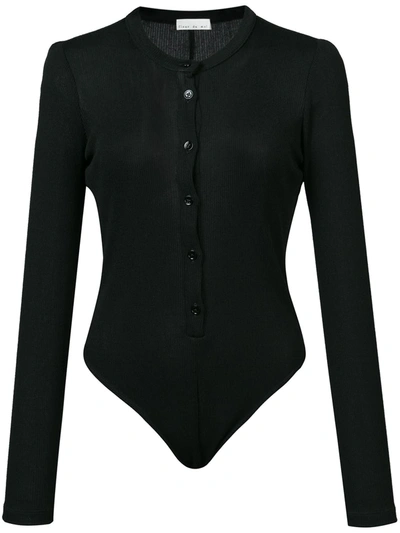 Fleur Du Mal Henley Bodysuit In Black