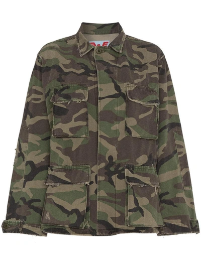 Adaptation Embroidered Camouflage Cotton Jacket In Green
