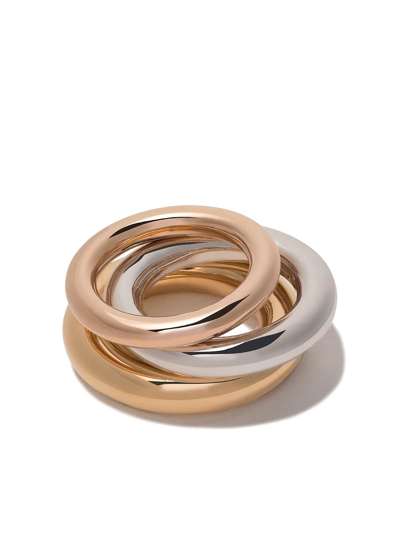 Charlotte Chesnais Brahma Rings (set Of Three) In Silver Pink Yellow Vermeil