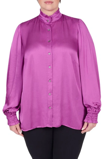 Mayes Nyc Torie Ruffle-collar Blouse In Purple