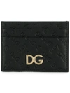 Dolce & Gabbana Leather Logo Embossed Card Holder In Black