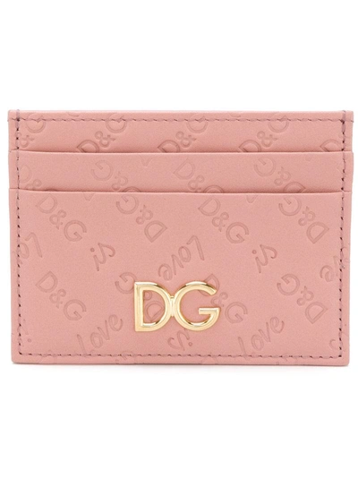 Dolce & Gabbana Leather Logo Embossed Card Holder In Multi