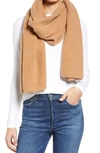 Nordstrom Cashmere Rib Scarf In Cashew