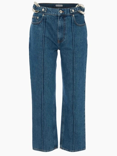 Jw Anderson Chain Link Slim Fit Denim Jeans In Light Blue