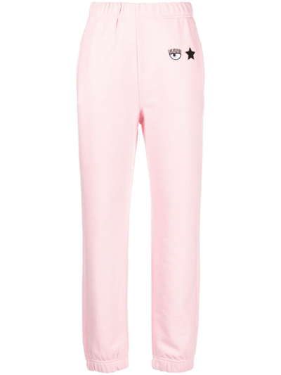 Chiara Ferragni Eye Star Cotton Track Pants In Pink