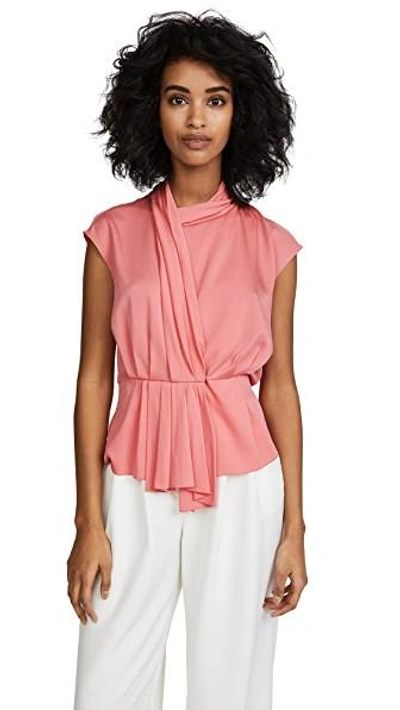 Tome Cap Sleeve Shirt With Back Cutout In Candy Pink