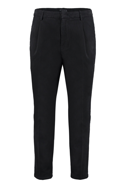 Dondup Tyler Cotton Chino Trousers In Black