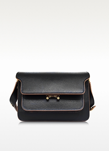 Marni Black Saffiano Leather Medium Trunk Bag | ModeSens