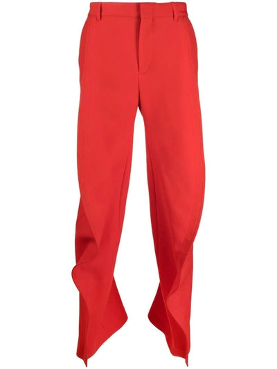 Y/project Wool Twill Wide Leg Long Pants In Red