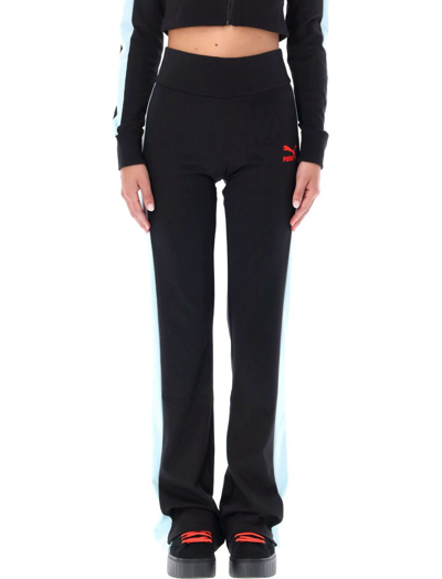 Puma Stretched Flared Trousers In Black