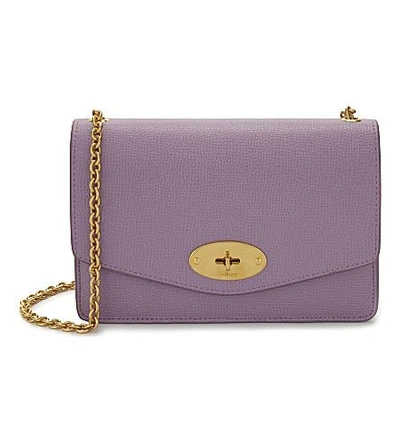 Mulberry Darley Grained Leather Wallet-on-chain In Lilac
