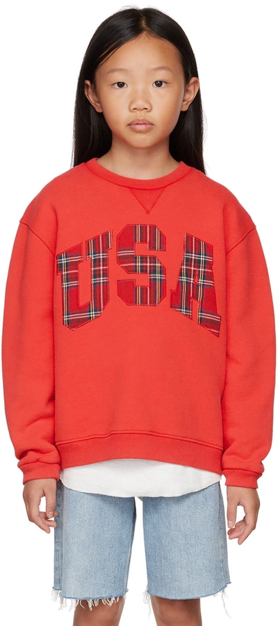 Erl Kids Red Usa Sweatshirt